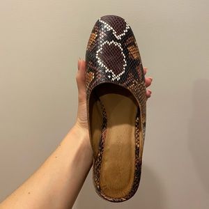 Snakeskin Madewell Mules